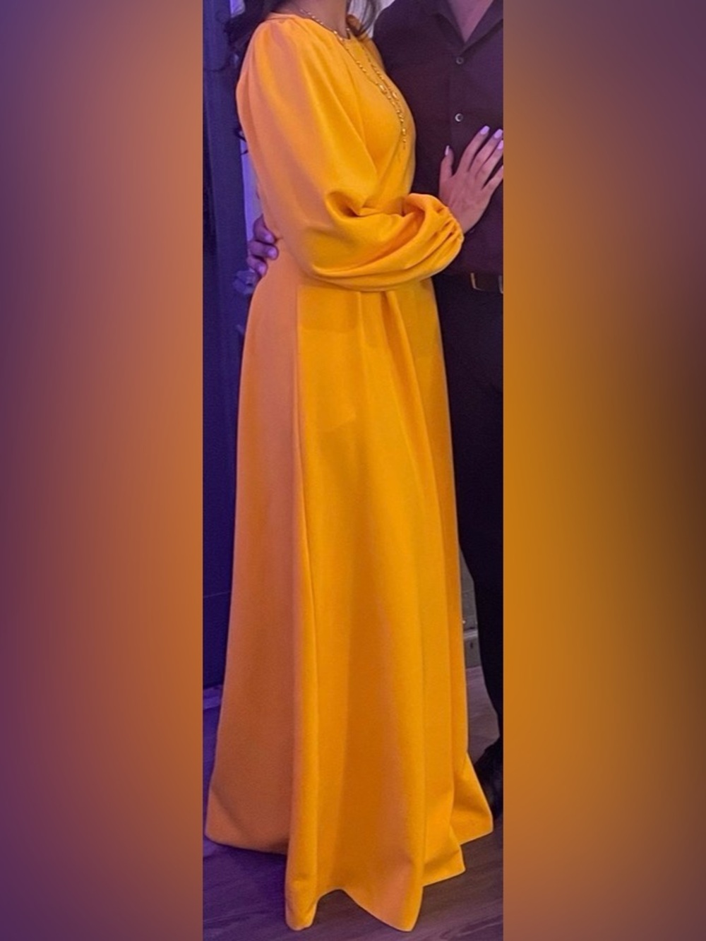 ASOS Women's Mustard Long Sleeve Maxi Dress - Picture 4 of 4
